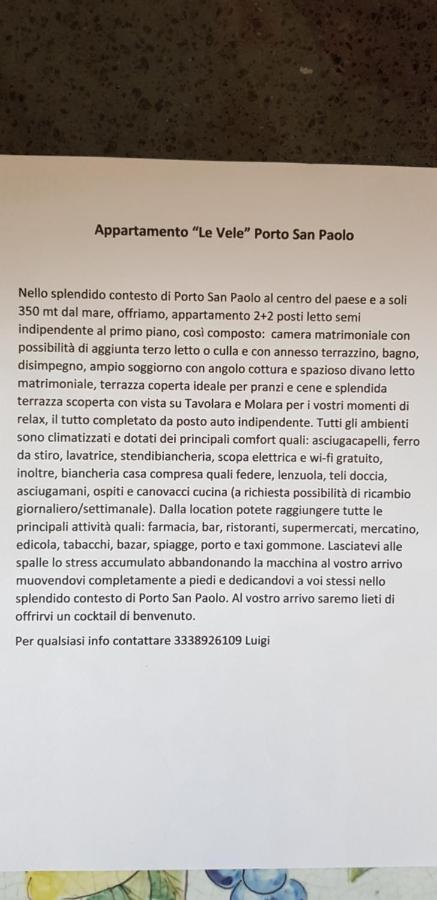 Appartamento Le Vele Porto San Paolo  Exteriör bild